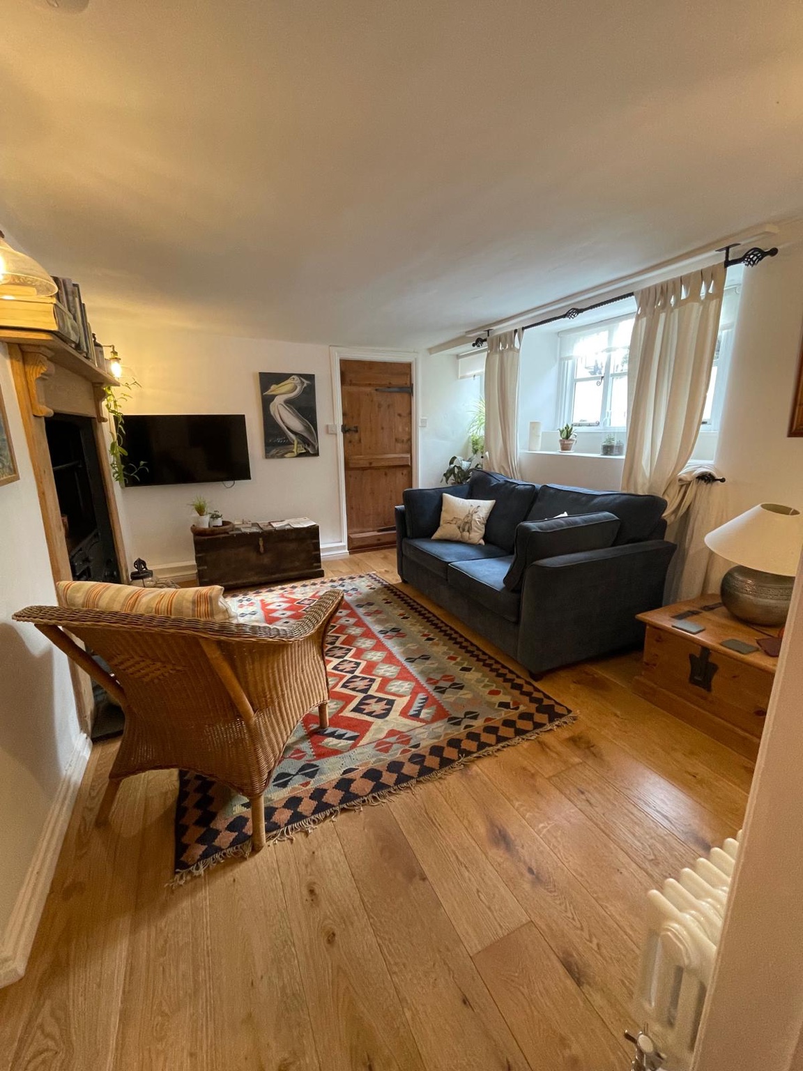 View across the refurbished living and dining space