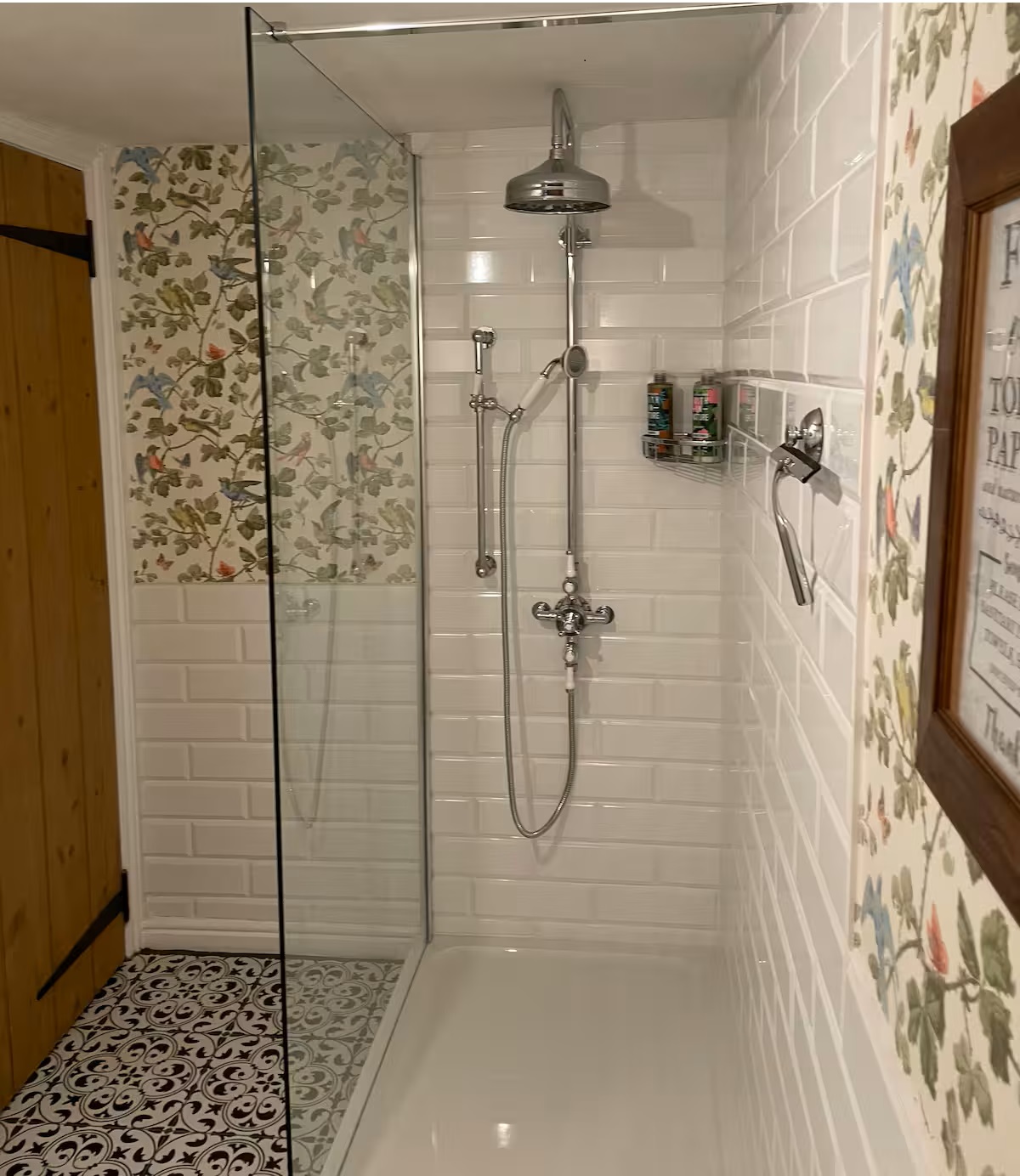 Walk-in shower at The Old Scullery